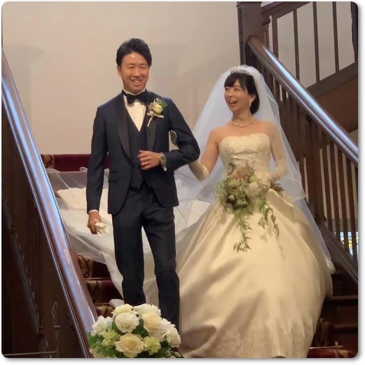 松尾由美子アナと川瀬賢太郎氏の結婚式の模様