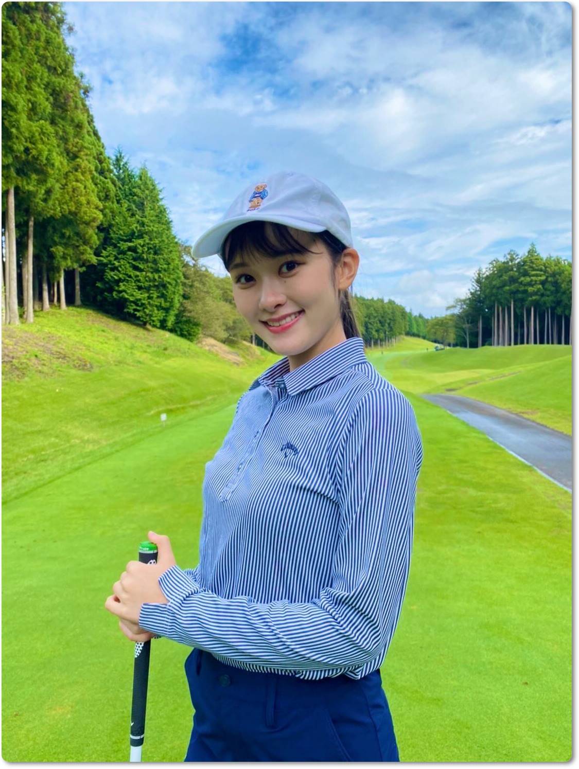 増田紗織アナのかわいいゴルフウェア画像