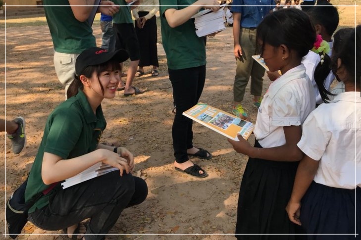 大学時代にボランティアでカンボジアに2度訪れた経験がある俵谷理瑶アナ