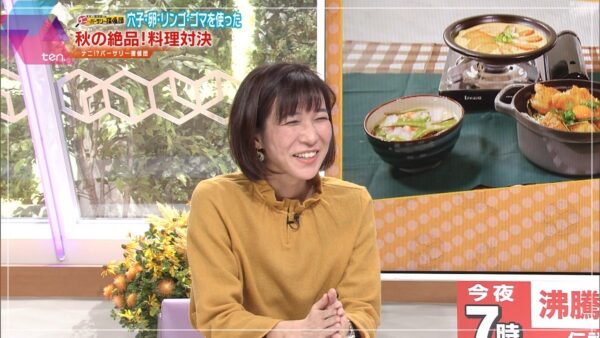 読売テレビ横須賀ゆきの記者、料理対決の様子のコメント中の様子