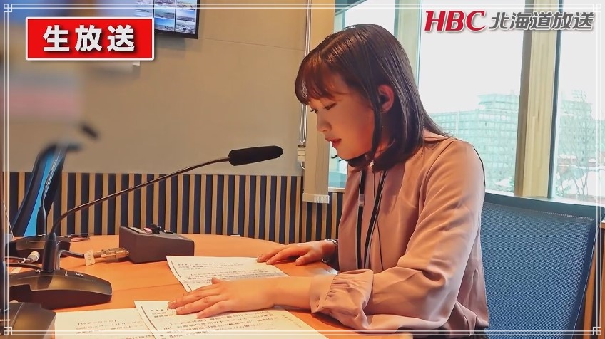 初鳴きで緊張するHBC北海道放送の女子アナウンサー、堀内美里アナ