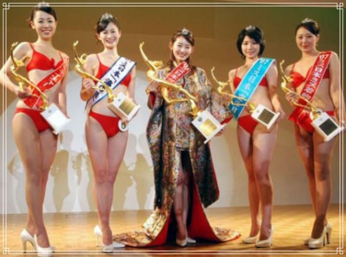 広島ホームテレビの女子アナウンサー、小嶋沙耶香アナが学生時代ミス日本に出場した際の水着画像