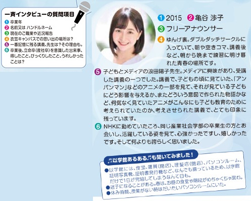 亀谷たかこ_大学記事
