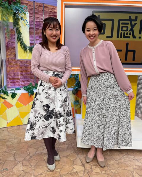中島三奈アナの甲斐蓉子アナとの画像