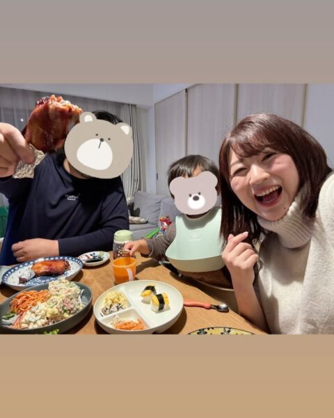 高橋生アナの家族とクリスマス画像